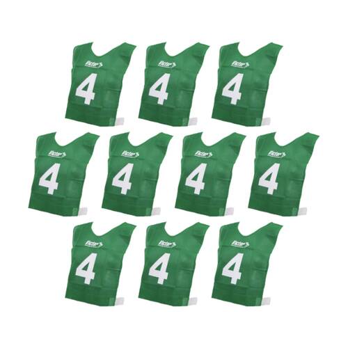 10pc Victor Sports Lightweight Numbered Bibs?Basketball Set Green Senior