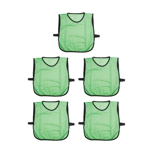 5PK Victor Sports Lightweight Fitness/Training Mesh Tab Bibs Green Small
