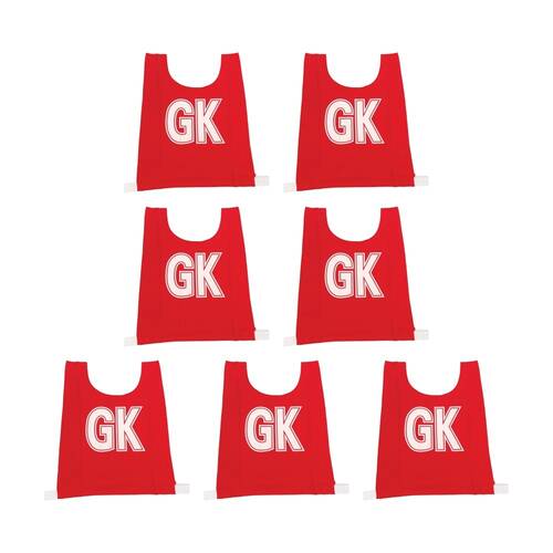 7pc Victor Sports Bibs Netball Junior Breathable Honeycomb Red