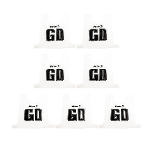 7pc Victor Sports Bibs Netball Junior Breathable Honeycomb White