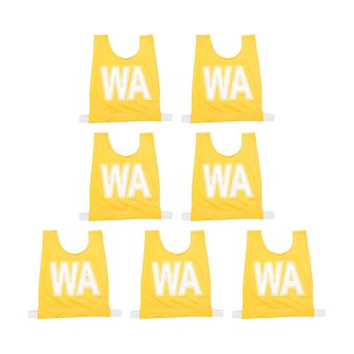 7pc Victor Sports Bibs Netball Junior Breathable Honeycomb Yellow