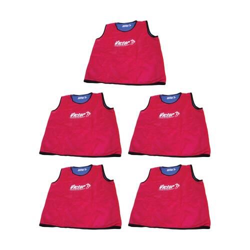 5PK Victor Sports Reversible Lightweight Fitness/Training Vest Red/Blue XL