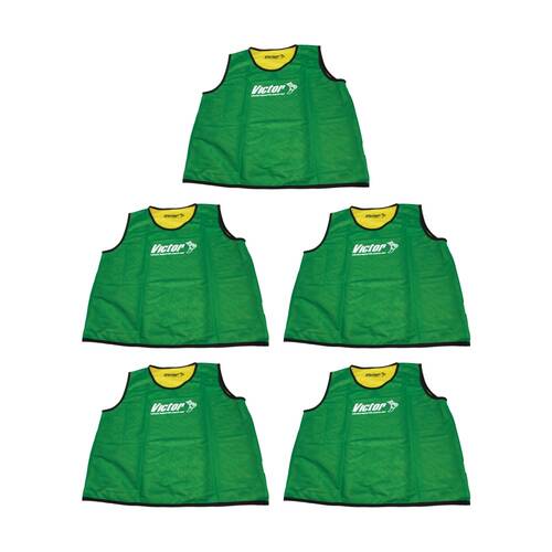 5PK Victor Sports Reversible Lightweight Fitness/Training Vest GR/Yellow Junior