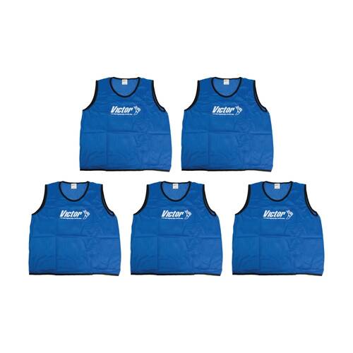 5PK Victor Sports Lightweight Mesh Fitness/Training Vest Blue Large