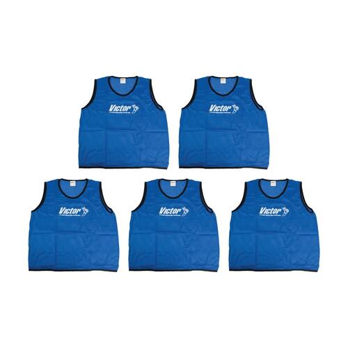 5PK Victor Sports Lightweight Mesh Fitness/Training Vest Blue Medium