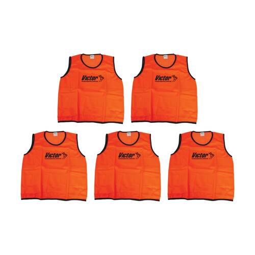 5PK Victor Sports Lightweight Mesh Fitness/Training Vest Orange X-Large