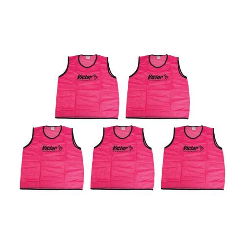 5PK Victor Sports Lightweight Mesh Fitness/Training Vest Pink X-Large