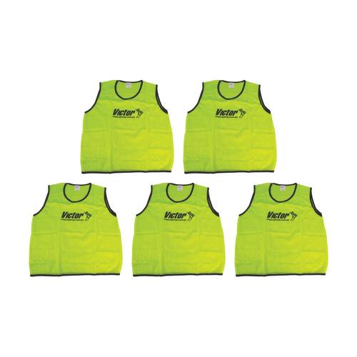 5PK Victor Sports Lightweight Mesh Fitness/Training Vest Yellow Large
