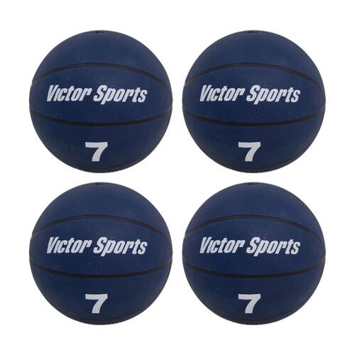 4PK Victor Sports Heavy Duty Durable Rubber Basketball Blue Size 7