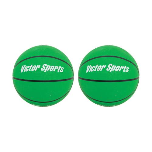 2PK Victor Sports Heavy Duty Durable Rubber Basketball Green Size 6