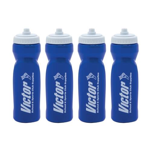 4PK Victor Sports Leak Proof Athlete Water Bottle Blue 800ml W/ Sure Shot Lid
