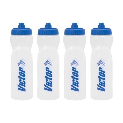 4PK Victor Sports Leak Proof Athlete Water Bottle Clear 800ml W/ Sure Shot Lid