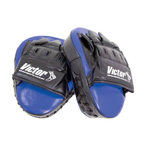 Victor Sports Boxing Focus Pads Pro Curved Design Black/Blue W/ 3 Combo Padding