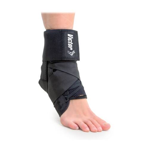 Victor Sports Fast Fit Ankle Support Brace Compression Strap Black X-Small