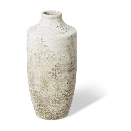 E Style Lulama Vase Ceramic Organic Textured Decor Stone/Moss 15x15x31cm