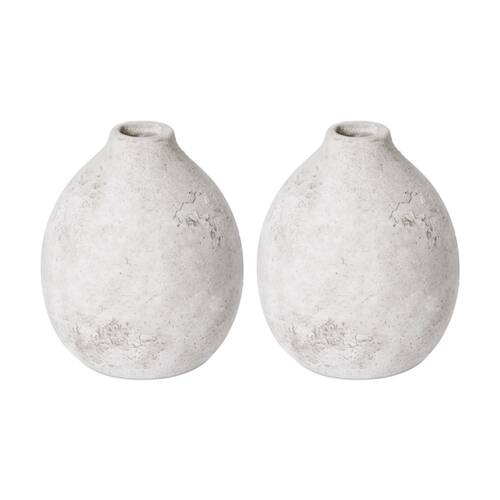 2PK E Style Joeli Bottle Vase Ceramic Organic Decorative Piece Stone 11x11x13cm
