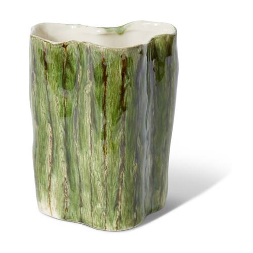 E Style Kimani Vase Ceramic Organic Decorative Vessel Green 15x11x19cm