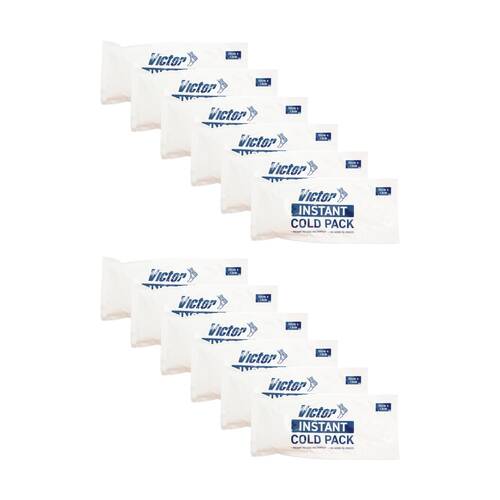 12PK Victor Sports Single Use Only Instant Cold Pack Injury Recovery 30x13cm