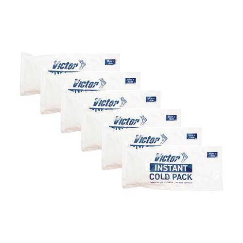6PK Victor Sports Single Use Only Instant Cold Pack Injury Recovery 30x13cm