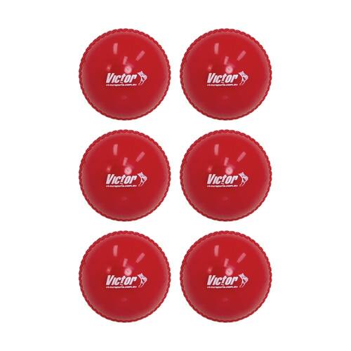 6PK Victor Cricket Ball Plastic Soft Material Suitable For Young Players