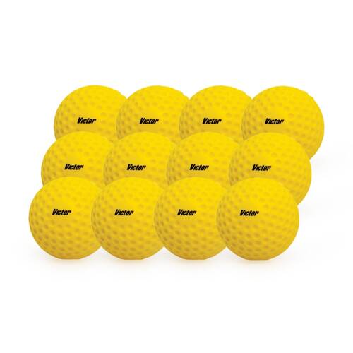 12pc Victor Sports Durable Material?Balls For Batting Mate Set Yellow