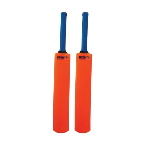 2PK Victor Sports Plastic Cricket Bat Rubber Lightweight Size 4 Orange