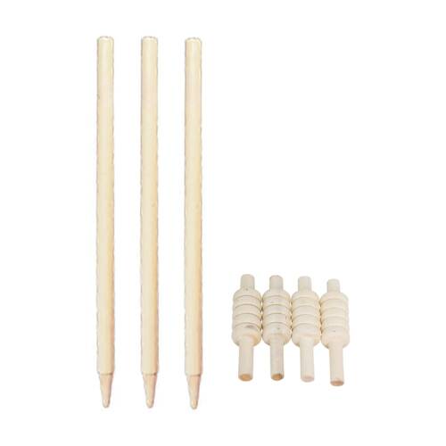 6pc Victor Sports Cricket Wooden Stumps & Bails With Storage Bag