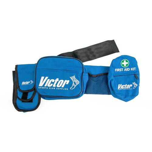 Victor Sports First Aid Bumbag Hook Loop Fastener With 6 Pockets Blue