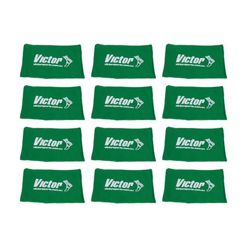 12PK Victor Bean Bag Solid Plastic Fill Educational Sport Green 10x15cm