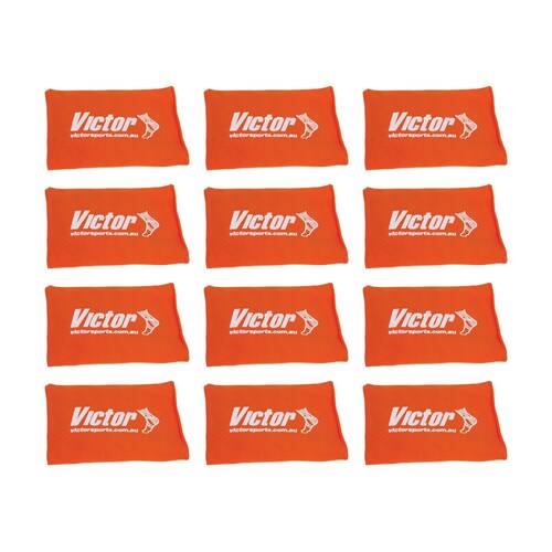 12PK Victor Bean Bag Solid Plastic Fill Educational Sport Orange 10x15cm