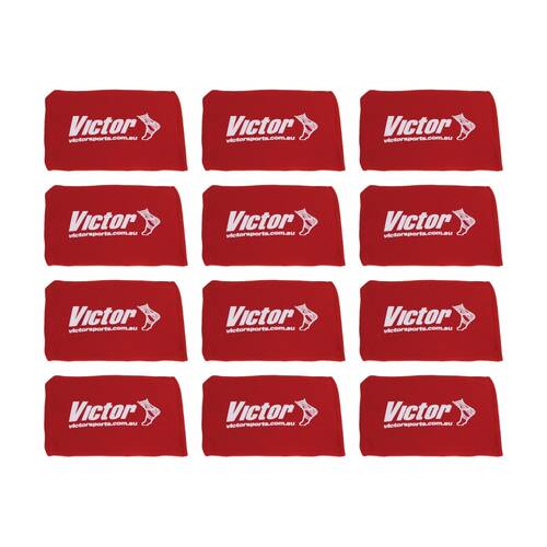 12PK Victor Bean Bag Solid Plastic Fill Educational Sport Red 10x15cm
