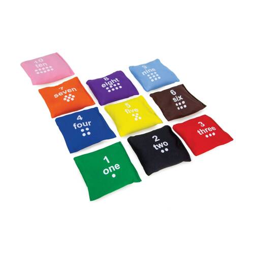 10pc Victor Sports Bean Bag Set Numbered 1-10 Educational Colours