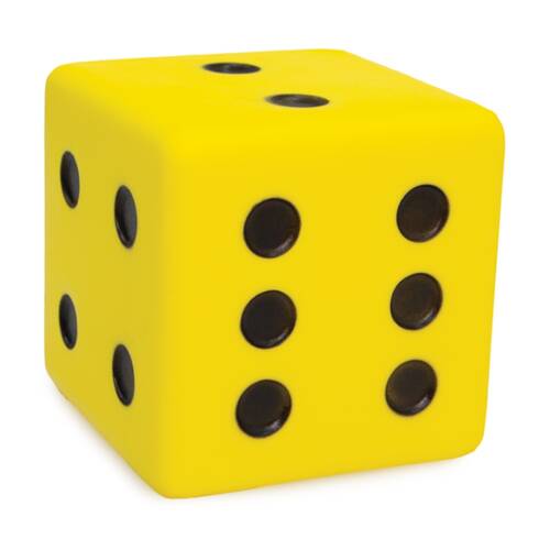 Victor Sports?Foam Dice Large Coated 6-Sided Square Yellow 6 Inch