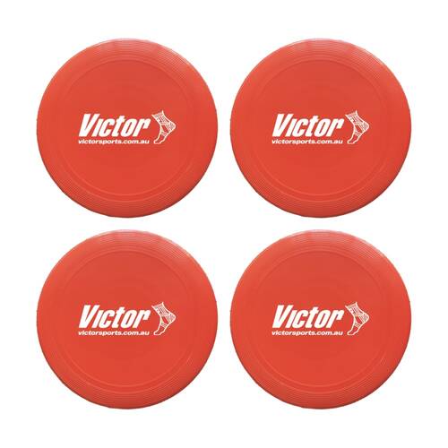 4PK Victor Sports Deluxe Flying Gliding Disc Activity Training Game Red 27cm