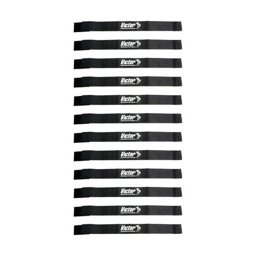 12PK Victor Sports Nylon Sash Hook Loop Fastener Adjustable Black 5x100cm