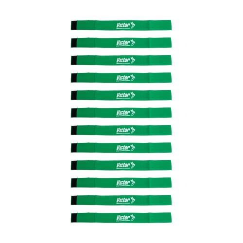 12PK Victor Sports Nylon Sash Hook Loop Fastener Adjustable Green 5x100cm
