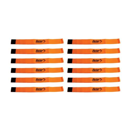 12PK Victor Sports Nylon Sash Hook Loop Fastener Adjustable Orange 5x100cm
