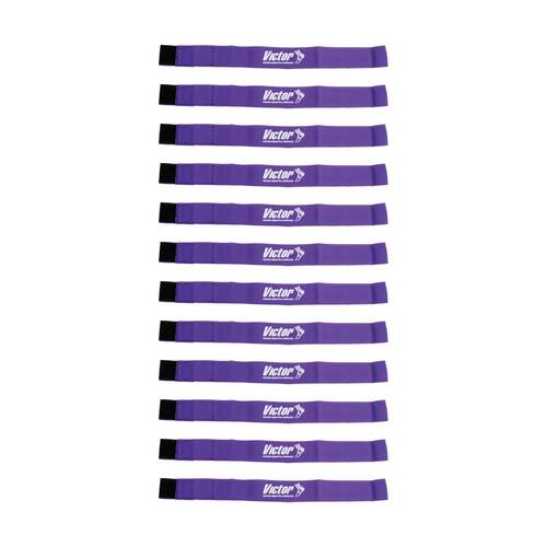 12PK Victor Sports Nylon Sash Hook Loop Fastener Adjustable Purple 5x100cm