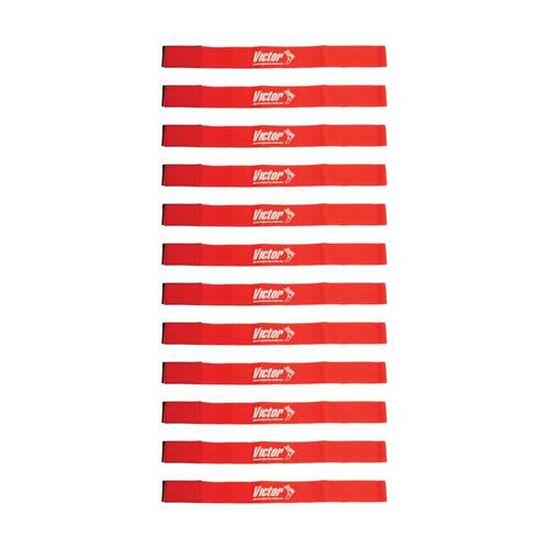 12PK Victor Sports Nylon Sash Hook Loop Fastener Adjustable Red 5x100cm