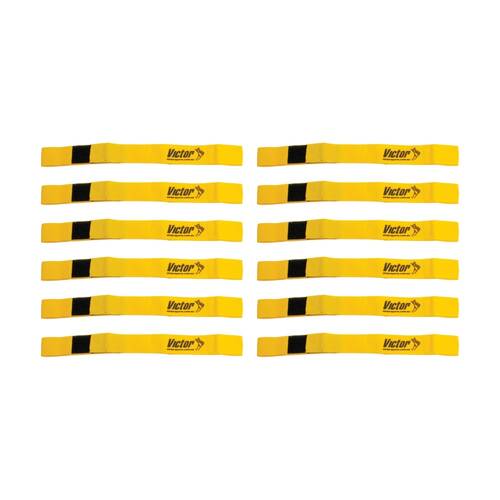 12PK Victor Sports Nylon Sash Hook Loop Fastener Adjustable Yellow 5x100cm
