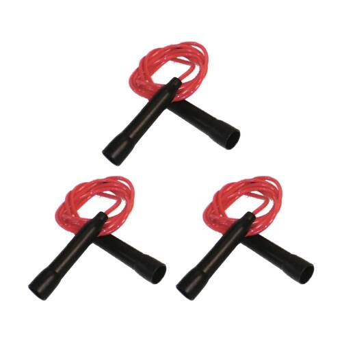 3PK Victor Sports Skipping Rope Easy Grip Handles Fitness Exercise Tool Red 2.1m