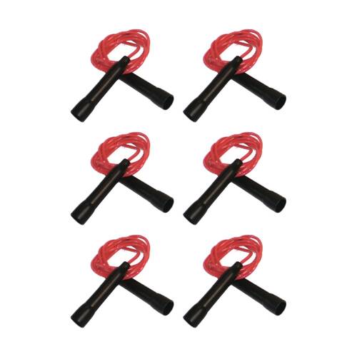 6PK Victor Sports Skipping Rope Easy Grip Handles Fitness Exercise Tool Red 2.1m