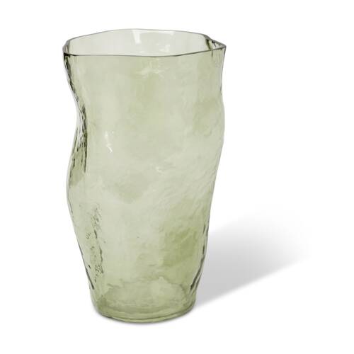 E Style Delfina Glass Vase Organic Decorative Vessel Green 15x14x25cm