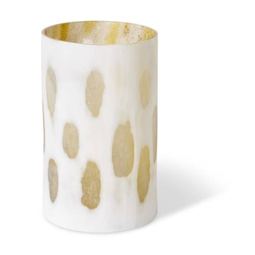 E Style Haruni Glass Vase Organic Pattern Home Decor Brown/White 15x15x23cm
