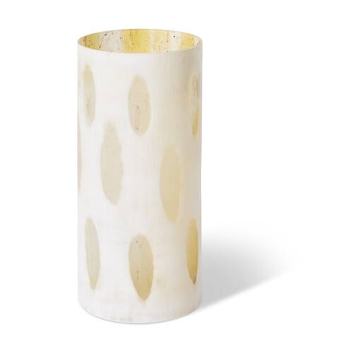 E Style Haruni Glass Vase Organic Pattern Home Decor Brown/White 15x15x30cm