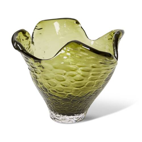 E Style Lashay Tall Glass Bowl Sculptural Home Decor Green 30x30x22cm