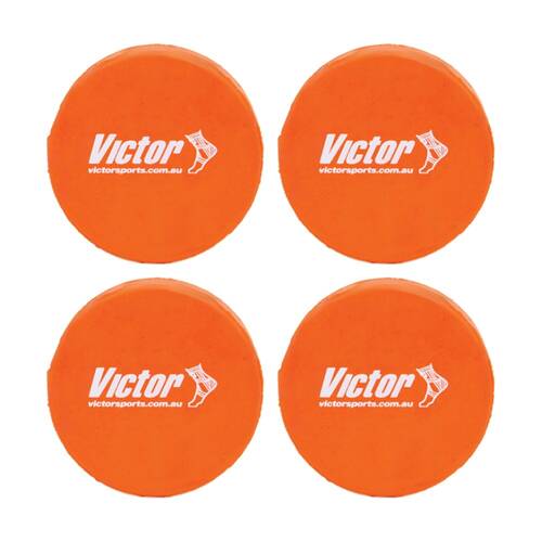 4PK Victor Sports Hockey Puck Street Red Thickness 25mm Diameter 74mm