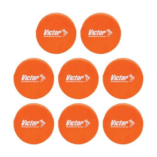 8PK Victor Sports Hockey Puck Street Red Thickness 25mm Diameter 74mm