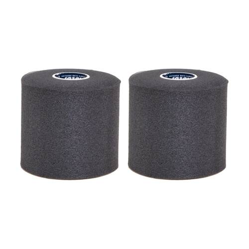 2x 4pc Victor Sports Pro Foam Non-Adhesive Underwrap Rolls Set Black 75mm x 27m