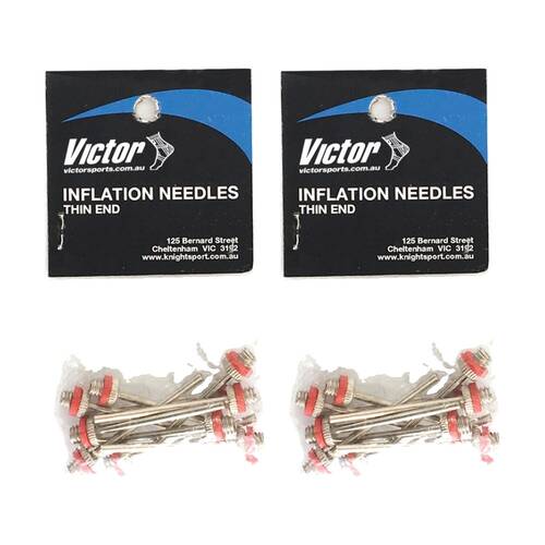 2x 10pc Victor Sports Inflating Needle Compatible With Hand Pumps Thin End